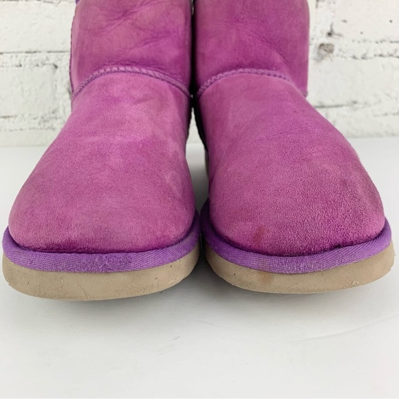 Ugg Classic Mini Purple Suede Two Tone Bootie 5854 US10 - Picture 3 of 11